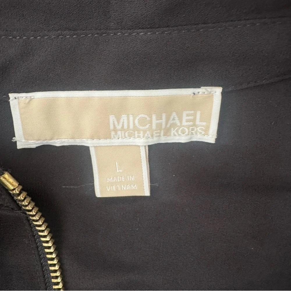 Michael Kors Black Sleeveless Zip Blouse